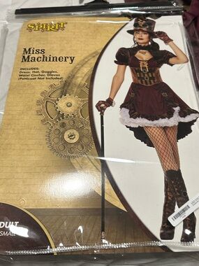 Spirit Steampunk Costume Set in Burgundy and Gold Accents